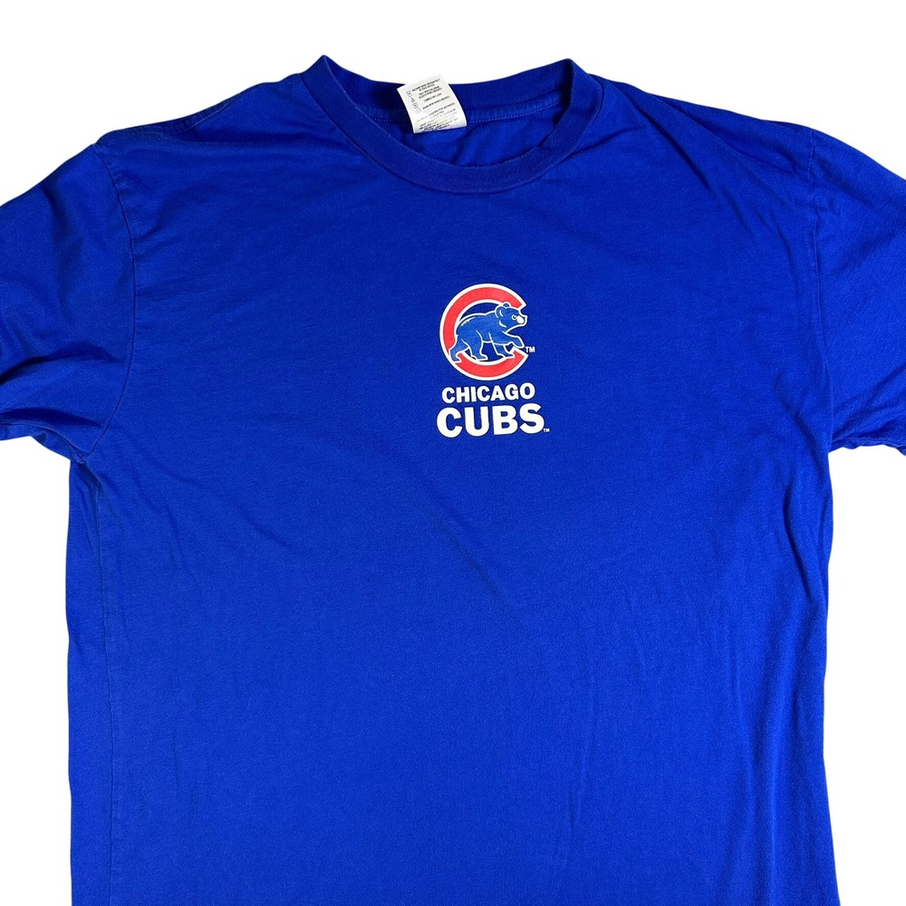 MLB Chicago Cubs Mens XL Royal Blue Graphic T-Shirt‎ Sideline Apparel Cotton Tee
